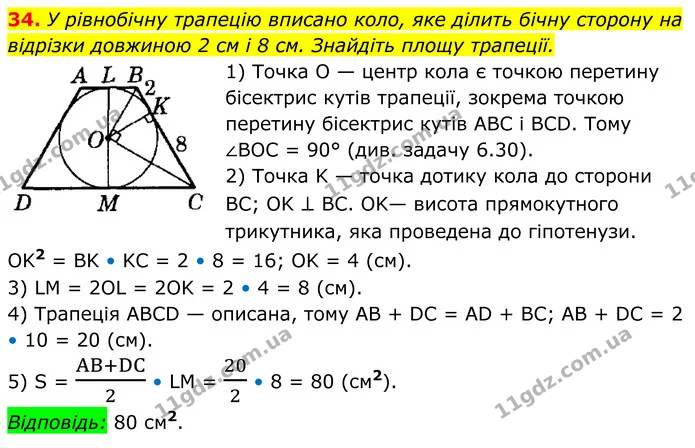 34 — ГДЗ Геометрія 8 клас Істер