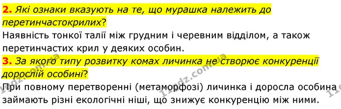 2. Які ознаки вказують на те, що мурашка належить до перетинчастокрилих? — ГДЗ Біологія 7 клас Балан