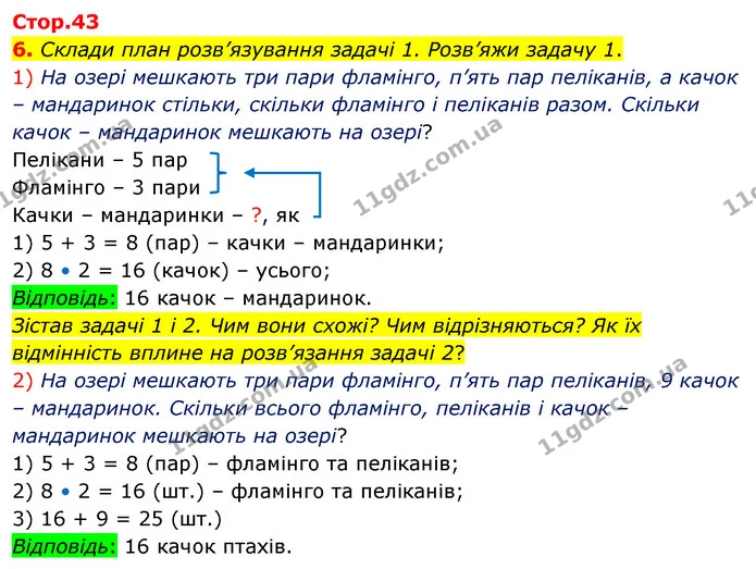 6. Склади план розв’язування задачі 1. Розв’яжи задачу 1. — ГДЗ Математика 3 клас Скворцова 1-2 ч.