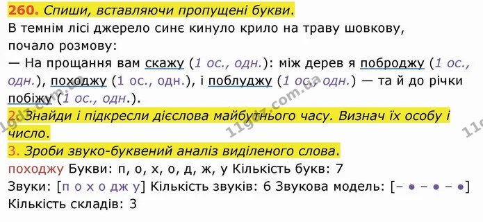 260. Спиши, вставляючи пропущені букви. — ГДЗ Українська мова та читання 4 клас Коваленко