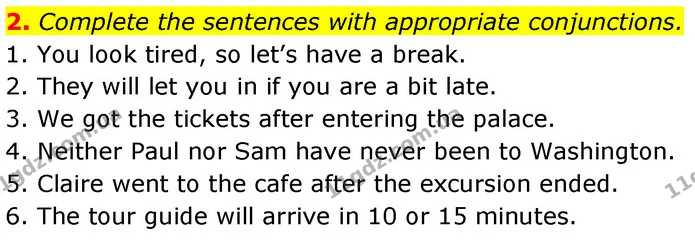 2. Complete the sentences with appropriate conjunctions. — ГДЗ Англійська мова 7 клас Карпюк
