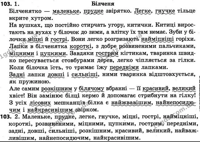 103 — ГДЗ Українська мова 4 клас Варзацька