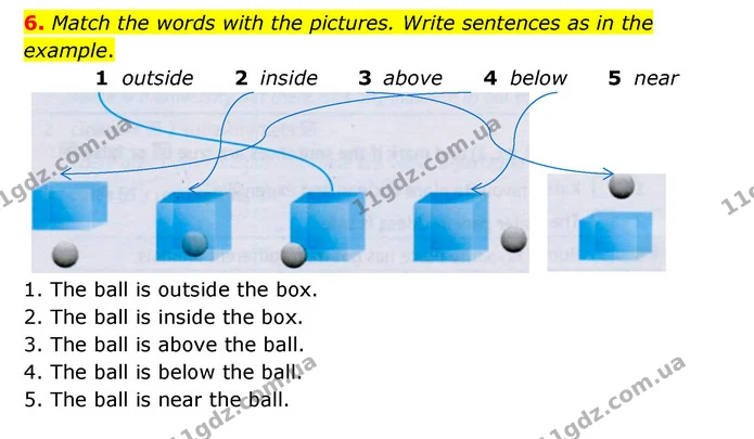 6. Match the words with the pictures. Write sentences as in the example. — ГДЗ Робочий зошит Англійська мова 5 клас Косован (Дж. Коста)