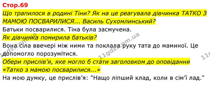 Що трапилося в родині Тіни? Як на це реагувала дівчинка ТАТКО З МАМОЮ ПОСВАРИЛИСЯ... Василь Сухомлинський? — ГДЗ Українська мова та читання 4 клас Савчук