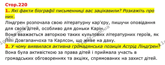 1. Які факти біографії письменниці вас зацікавили? Розкажіть про них. — ГДЗ Зарубіжна література 6 клас Волощук
