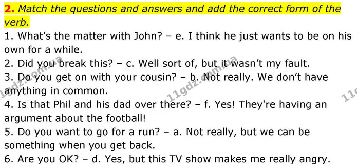 2. Match the questions and answers and add the correct form of the verb. — ГДЗ робочий зошит Англійська мова 8 клас Гарет Джонс 2025