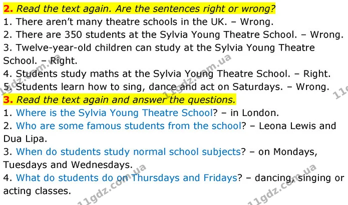 2. Read the text again. Are the sentences right or wrong? — ГДЗ робочий зошит Англійська мова 6 клас Prepare