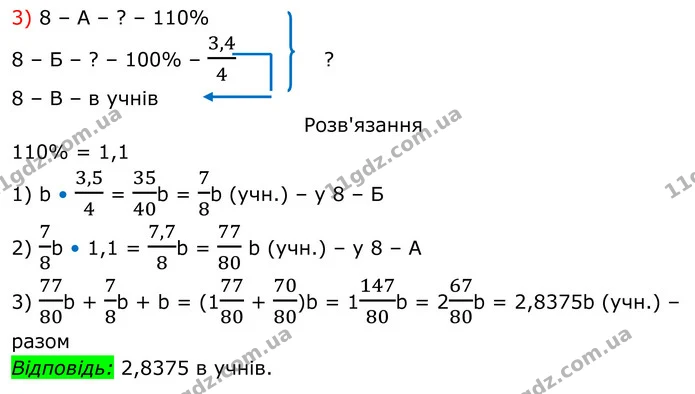 8. У школі три восьмі класи. Відомо, що у 8 – А класі навчається — частина 3 — ГДЗ Алгебра 8 клас Тарасенкова