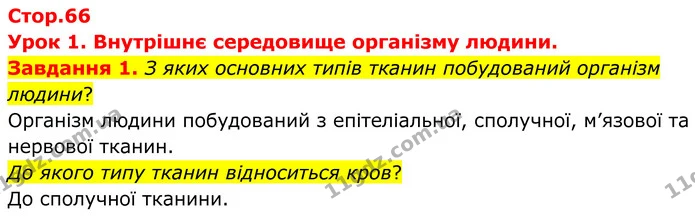 Стор. 66 — 1 — ГДЗ Робочий зошит біологія 8 клас Мирна — ГДЗ Робочий зошит біологія 8 клас Мирна