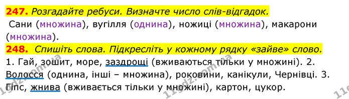 247. Розгадайте ребуси. Визначте число слів-відгадок. — ГДЗ Відповіді Українська мова 6 клас Єрмоленко