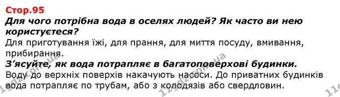 Для чого потрібна вода в оселях людей? Як часто ви нею користуєтеся? — ГДЗ Я досліджую світ 1 клас Гільберг