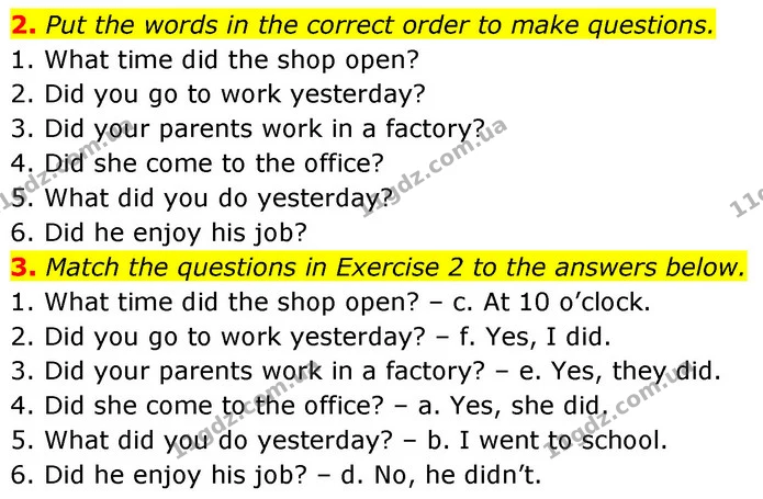 2. Put the words in the correct order to make questions. — ГДЗ робочий зошит Англійська мова 6 клас Prepare
