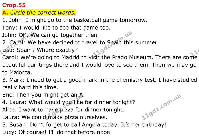 A. Circle the correct words. — ГДЗ граматика Англійська мова 7 клас Мітчелл