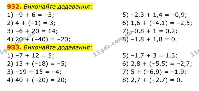 932. Виконайте додавання: — ГДЗ Математика 6 клас Мерзляк 2023 1-2 ч.