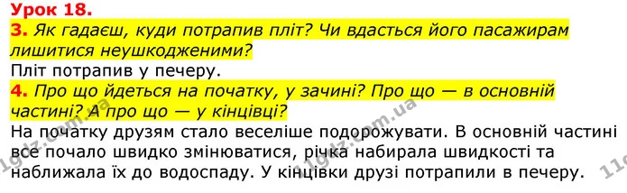 3. Як гадаєш, куди потрапив пліт? Чи вдасться його пасажирам лишитися неушкодженими? — ГДЗ Українська мова та читання 3 клас Остапенко 1-2 ч.