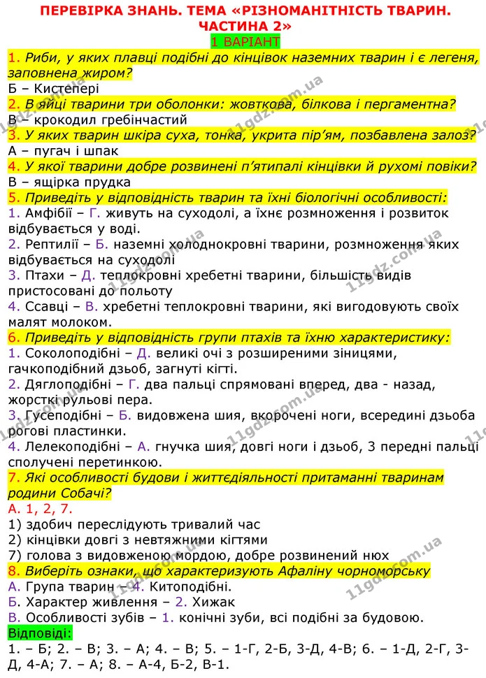 ПЗ3 В1 — ГДЗ Робочий зошит з Біології 7 клас Яременко — ГДЗ Робочий зошит з Біології 7 клас Яременко