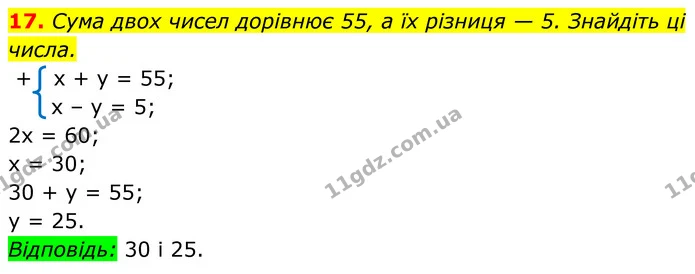 17 — ГДЗ Алгебра 7 клас Тарасенкова 2024