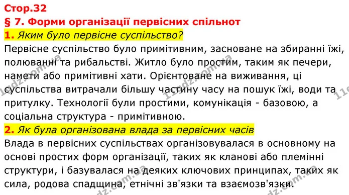 1. Яким було первісне суспільство? — ГДЗ Історія України Всесвітня історія 6 клас Бандровський