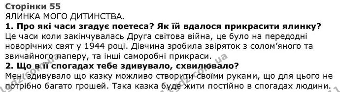 Стор. 55 — 1-2 — ГДЗ Літературне читання 4 клас Савченко — ГДЗ Літературне читання 4 клас Савченко