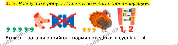 3. Б. Розгадайте ребус. Поясніть значення слова–відгадки. — ГДЗ Українська мова 6 клас Авраменко