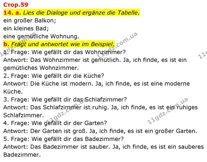 14. a. Lies die Dialoge und ergänze die Tabelle. — ГДЗ Німецька мова 7 клас Басай