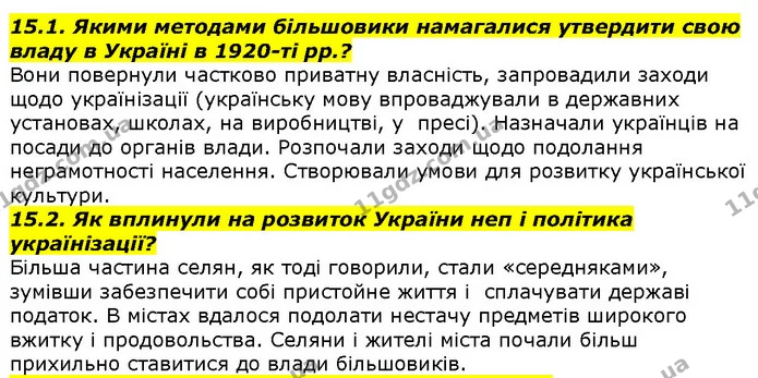 15.1. Якими методами більшовики намагалися утвердити свою владу в Україні в 1920-ті рр.? — ГДЗ Вступ до історії 5 клас Гісем