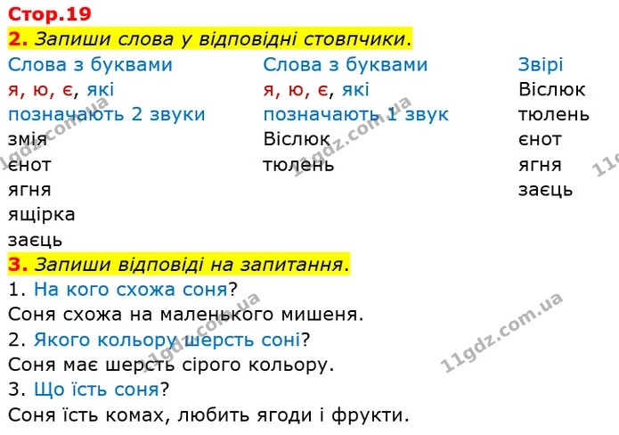2. Запиши слова у відповідні стовпчики. — ГДЗ Робочий зошит Українська мова 2 клас Большакова 1 ч. - 2 ч.