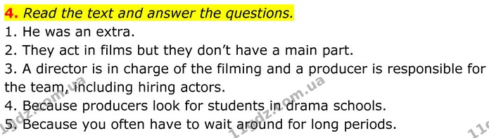 4. Read the text and answer the questions. — ГДЗ Англійська мова 8 клас Стайрінг (Prepare)