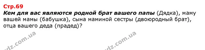 Кем для вас являются родной брат вашего папы (Дядка), маму вашей мамы (бабушка), сына маминой сестры (двоюродный брат), отца вашего — ГДЗ Я исследую мир 1 класс Гильберг