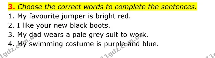 3. Choose the correct words to complete the sentences. — ГДЗ робочий зошит Англійська мова 6 клас Prepare