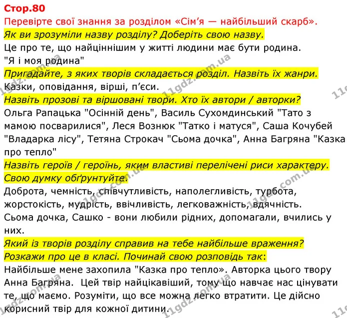 Стор. 80 — 1 — ГДЗ Українська мова та читання 4 клас Савчук — ГДЗ Українська мова та читання 4 клас Савчук