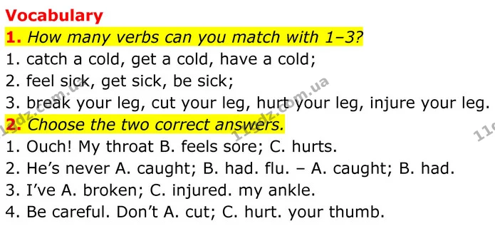 1. How many verbs can you match with 1–3? — ГДЗ Англійська мова 8 клас Стайрінг (Prepare)