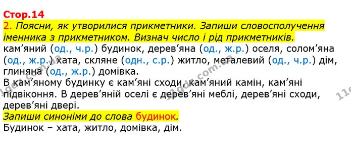 2. Поясни, як утворилися прикметники. Запиши словосполучення іменника з прикметником. Визнач число і рід прикметників. — ГДЗ Українська мова та читання 3 клас Большакова 1-2 ч.