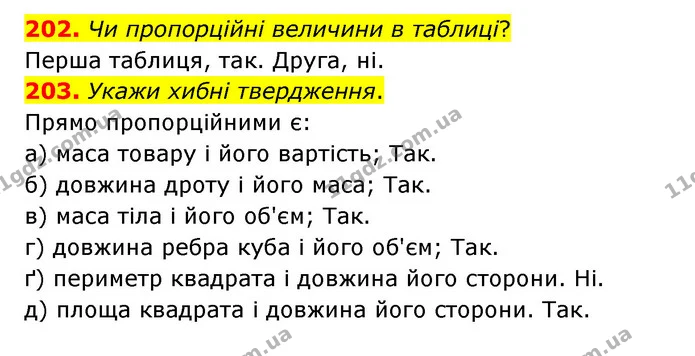 202. Чи пропорційні величини в таблиці? — ГДЗ Математика 6 клас Бевз 1-2 ч.