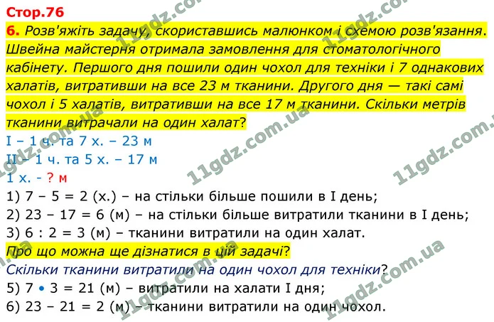 6. Розв'яжіть задачу, скориставшись малюнком і схемою розв'язання. — ГДЗ Математика 4 клас Логачевська 1-2 ч. 2021