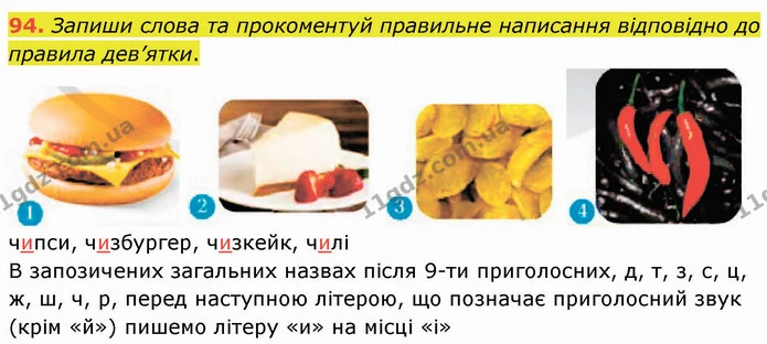 94. Запиши слова та прокоментуй правильне написання відповідно до правила дев’ятки. — ГДЗ Українська мова 5 клас Онатій