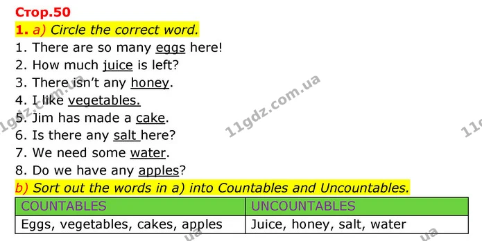 1. a) Circle the correct word. — ГДЗ Зошит з Граматики Англійська мова 6 клас Карпюк