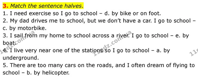 3. Match the sentence halves. — ГДЗ робочий зошит Англійська мова 7 клас Prepare
