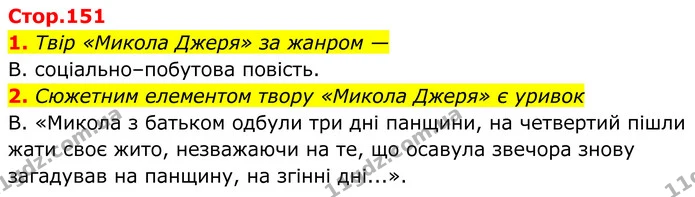 1. Твір «Микола Джеря» за жанром — — ГДЗ Українська література 8 клас Авраменко