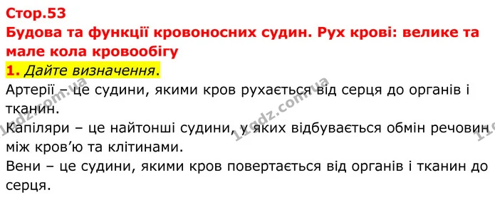 1. Дайте визначення. — ГДЗ Робочий зошит Біологія 8 клас Кулініч