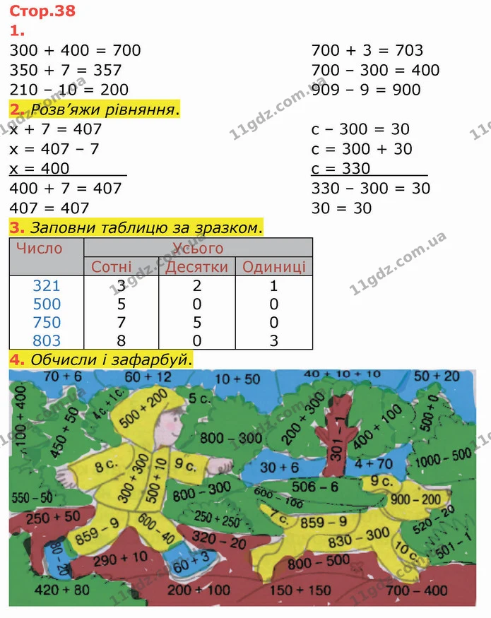 2. Розв’яжи рівняння. — ГДЗ Робочий зошит Математика 3 клас Листопад