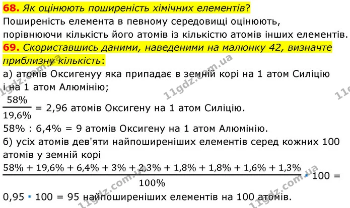 68. Як оцінюють поширеність хімічних елементів? — ГДЗ Хімія 7 клас Попель 2020