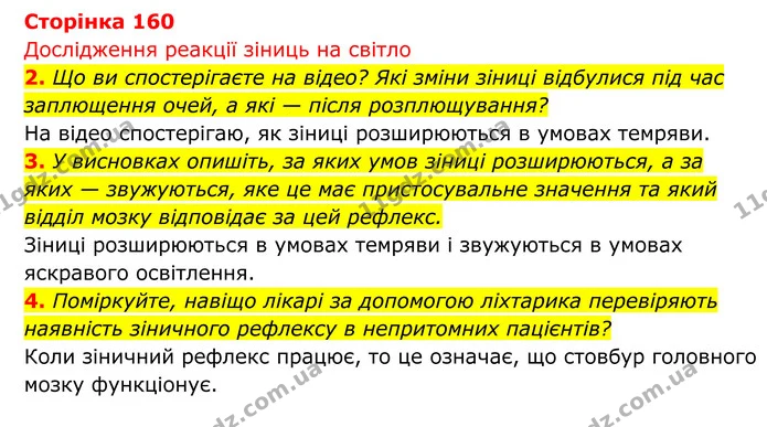 Стор. 160 — 1 — ГДЗ Біологія 8 клас Тагліна — ГДЗ Біологія 8 клас Тагліна