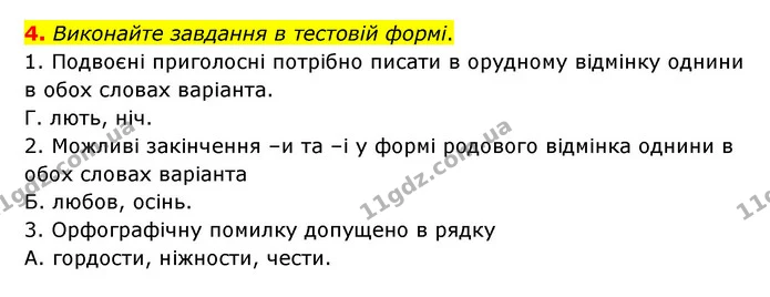 4. Виконайте завдання в тестовій формі. — ГДЗ Українська мова 6 клас Авраменко