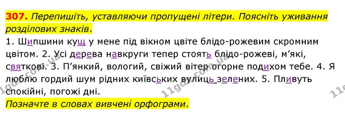 307. Перепишіть, уставляючи пропущені літери. Поясніть уживання розділових знаків. — ГДЗ Українська мова 8 клас Глазова О.П. 2021