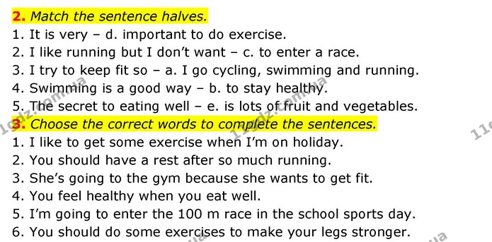 2. Match the sentence halves. — ГДЗ робочий зошит Англійська мова 6 клас Prepare