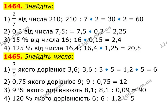 1464. Знайдіть: — ГДЗ Математика 5 клас Кравчук