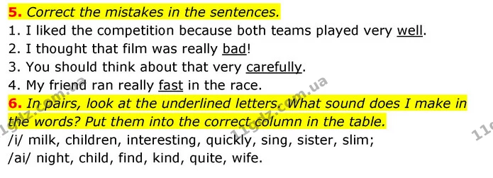 5. Correct the mistakes in the sentences. — ГДЗ Англійська мова 6 клас Коста (Prepare 6)