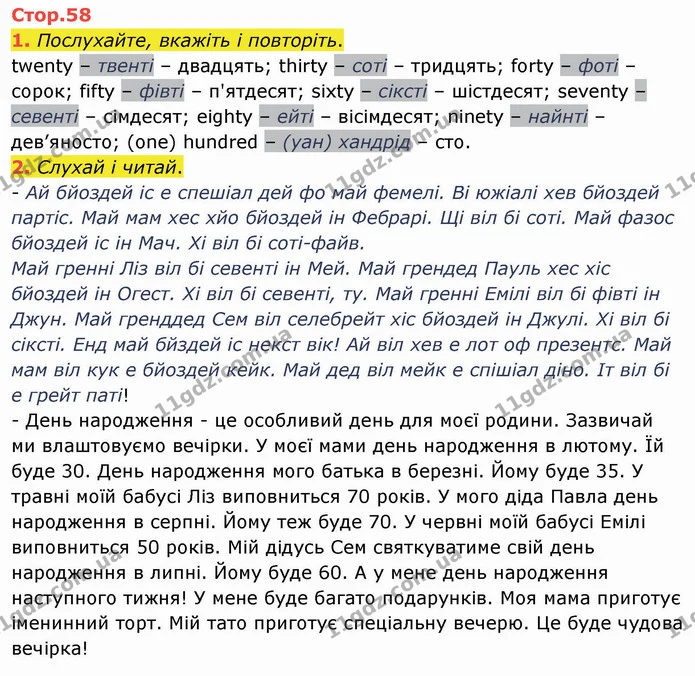 1. Послухайте, вкажіть і повторіть. — ГДЗ Англійська мова 4 клас Карпюк НУШ