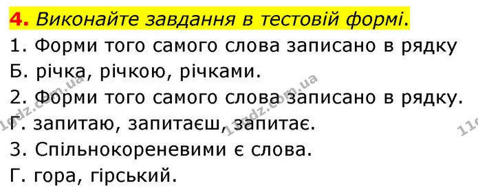 4. Виконайте завдання в тестовій формі. — ГДЗ Українська мова 6 клас Авраменко
